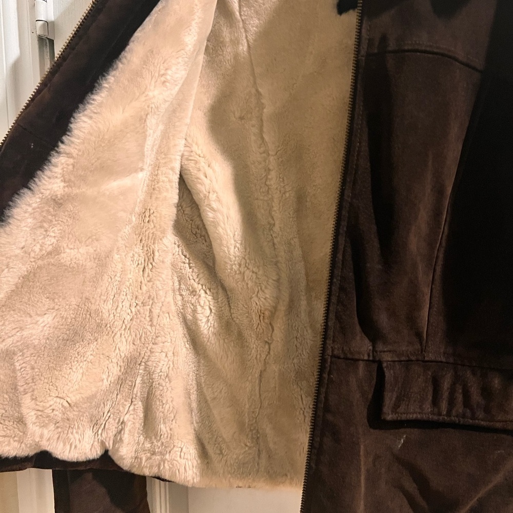 🌹Vintage 1999's  Wilson's Leather Maxima Women Suede Coat Faux Fur Lining Jacket - Picture 4 of 16
